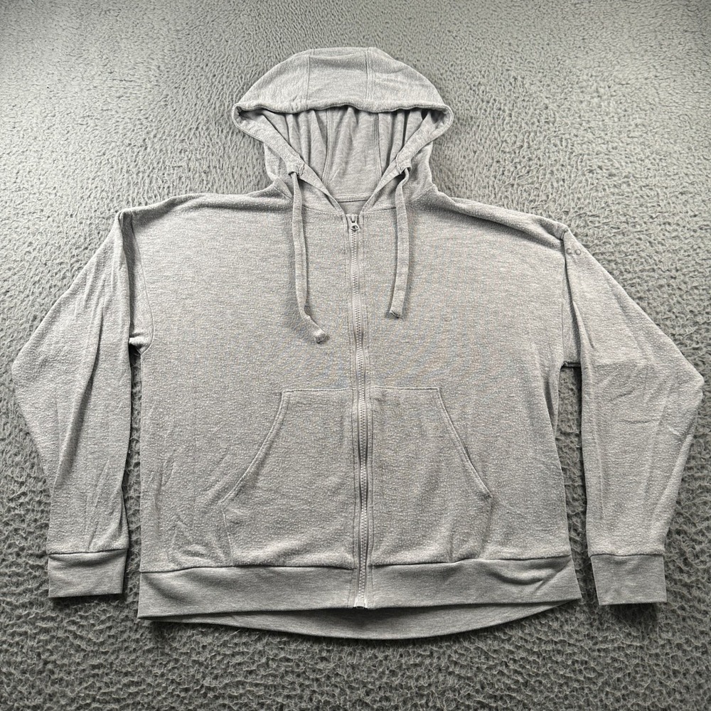 Alo Yoga Soho Hoodie Womens XS Gray‎ Lightweight Zip Up Hooded Loungewear
